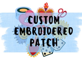 Custom Patch - 3" up to 12" - Embroidered iron on applique for jacket - Create Your Own Unique Design