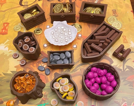 10 Piece Everdell Components Upgrade Kit Resource Containers and Vessels (Unofficial)