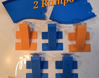 Toy Car Monster Truck Racetrack Mount Ramp Set: Suction Cup Track