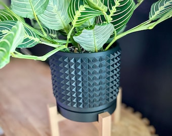 The Anver Planter Pot with Drainage Tray & Stand Included Modern and Unique Home Decor