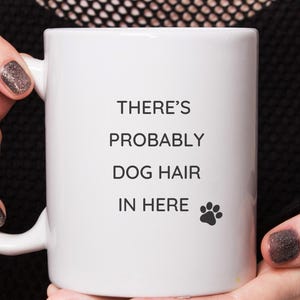 Lustige Kaffeetasse für Hundemamas, Hundepapa-Becher, hier gibt es wahrscheinlich Hundehaare, Haustier-Besitzer-Geschenk, Hunde-Liebhaber-Humor, Geschenkidee für Hundebesitzer