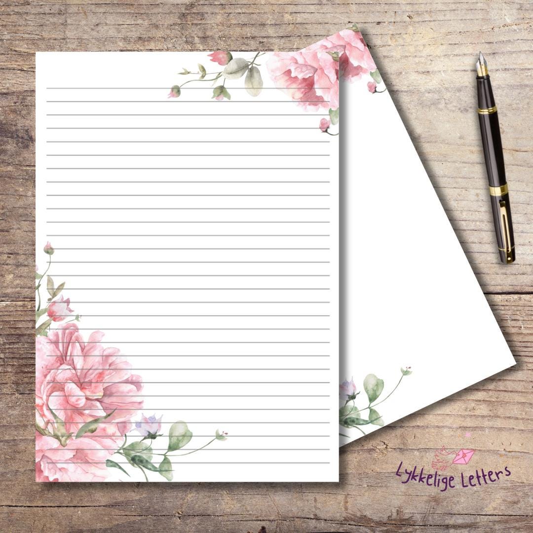 Pink Floral Printable Writing Paper – Lined and Unlined Journal Pages ...