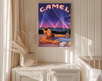 camel cigarette ad 1990 vintage advertising poster art print wall decor living room decor