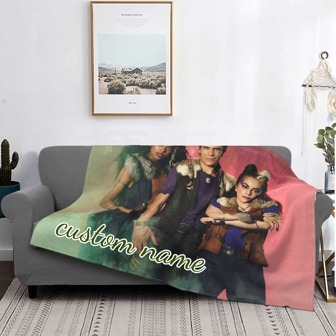 Custom Name Blanket Disney Zombies Tapestry Personalized Blankets Birthday Gift Customized DIY