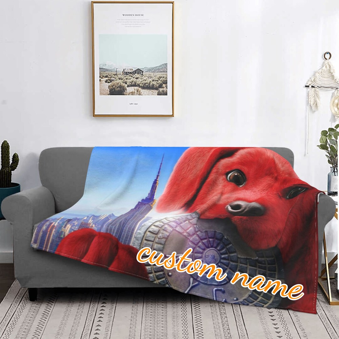 Custom Name Blanket Clifford the Big Red Dog Tapestry Personalized