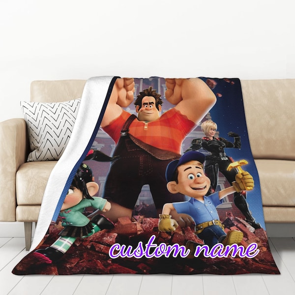 Custom Name Blanket Disney Wreck-it Ralph Tapestry Personalized Blankets Birthday Gift Customized DIY