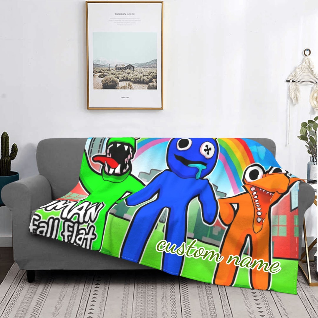 Custom Name Blanket Game Rainbow Friends Tapestry Personalized Blankets