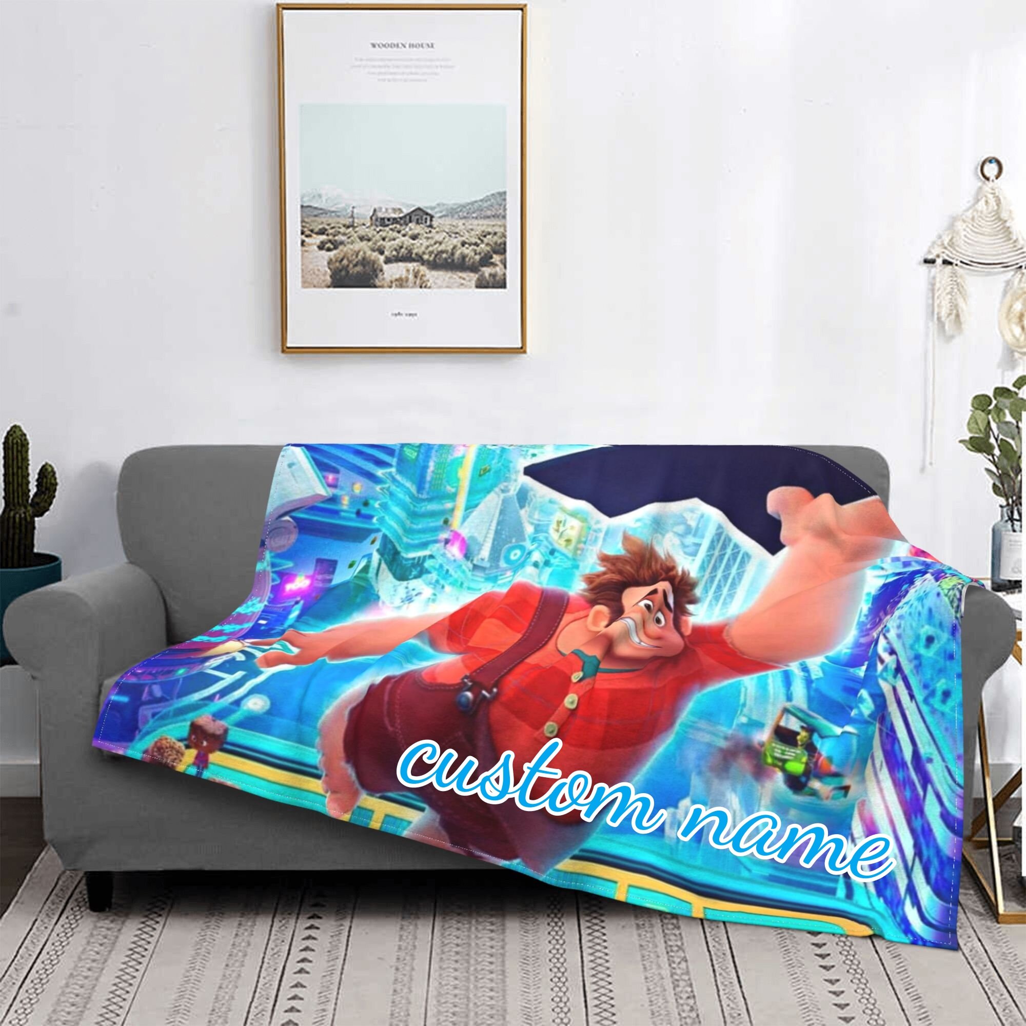 Custom Name Blanket Disney Wreck it Ralph Tapestry Personalized Blankets Birthday Gift Customized DIY Etsy Canada