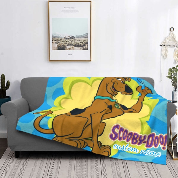 Benutzerdefinierte Namensdecke Scoobydoo Hund Gobelin personalisierte Decken Geburtstagsgeschenk personalisiert DIY