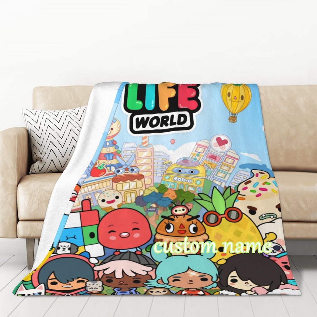 Custom Name Blanket Toca Boca Tapestry Personalized Blankets Birthday