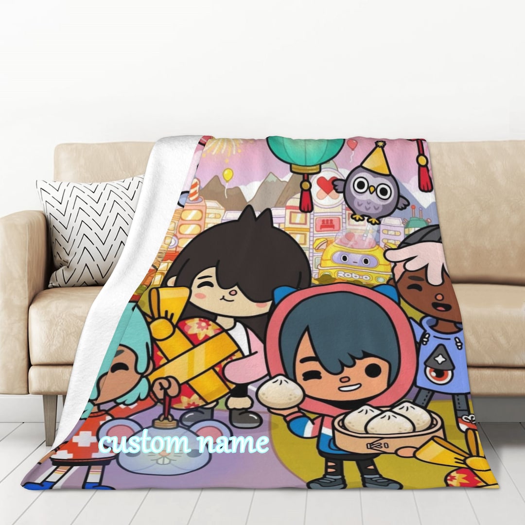 Custom Name Blanket Toca Boca Tapestry Personalized Blankets Etsy