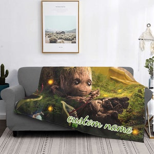 Custom Name Blanket Marval Groot Tapestry Personalized Blankets Birthday Gift Customized DIY