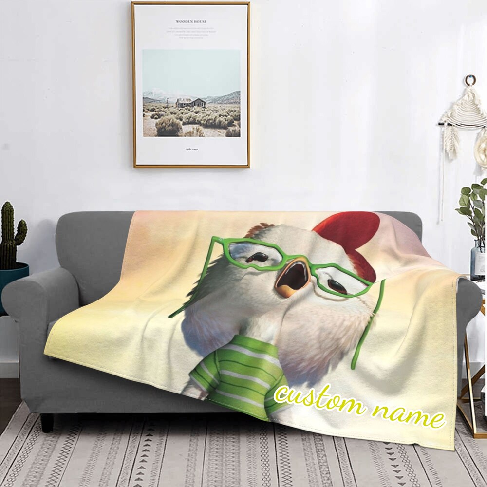 Snorider Design Custom Name Blanket Disney Chicken Little Tapestry Personalized Blankets Birthday Gift Customized Diy
