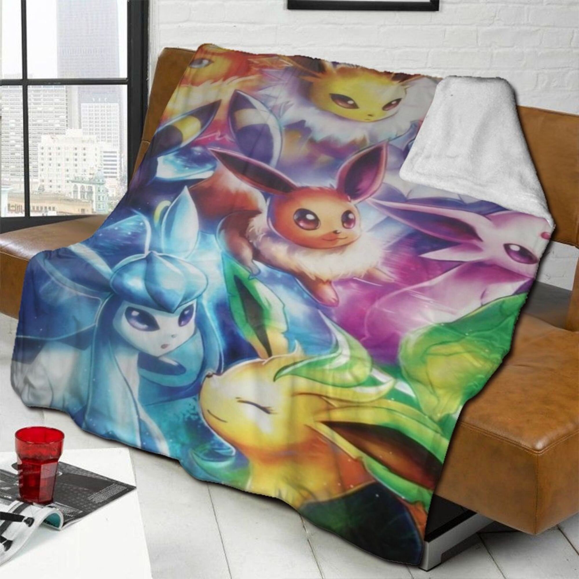 Anime Pokemon Eevee Evolution Quilt Bedding Set - Owl Fashion Shop