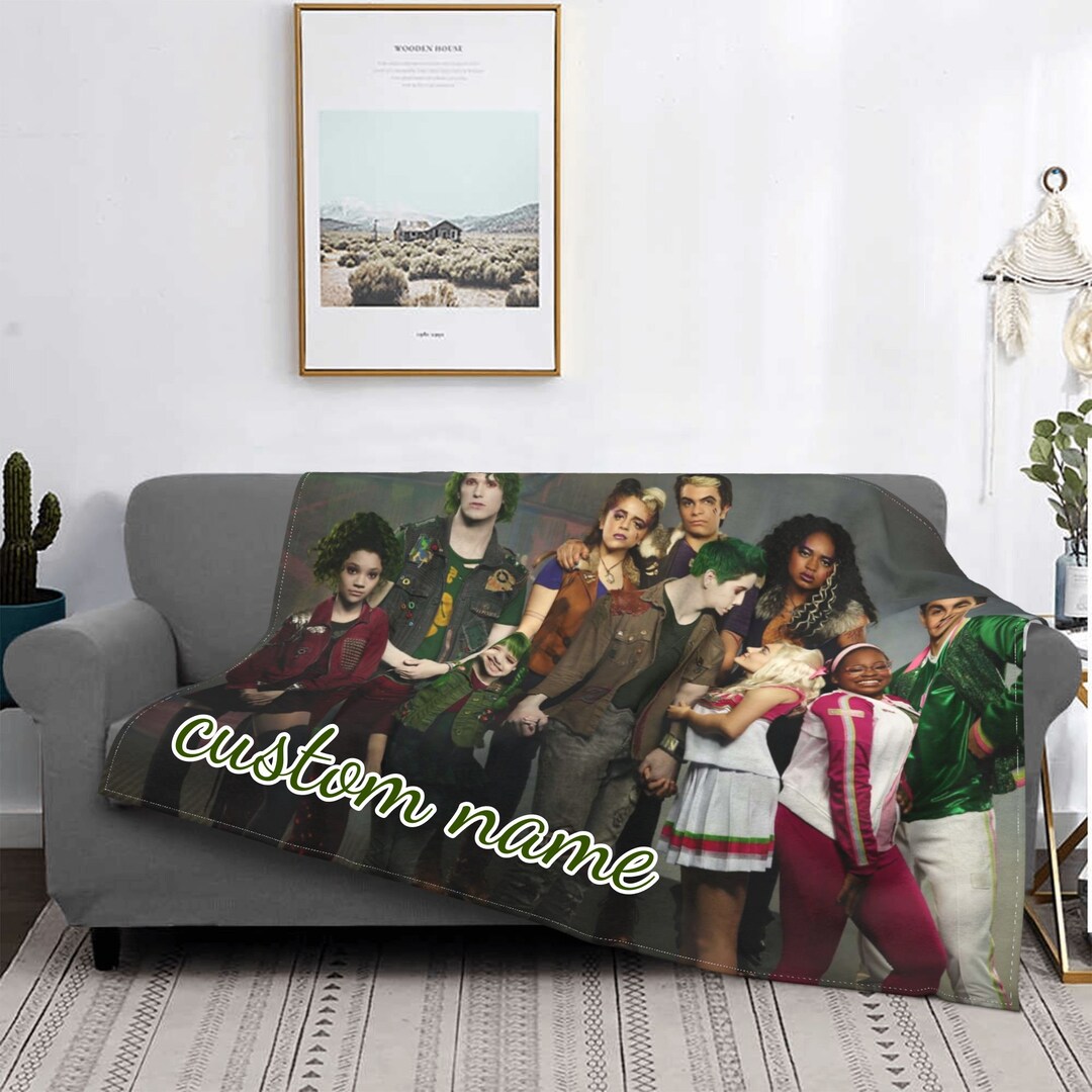 Custom Name Blanket Disney Zombies Tapestry Personalized Blankets Birthday Gift Customized DIY