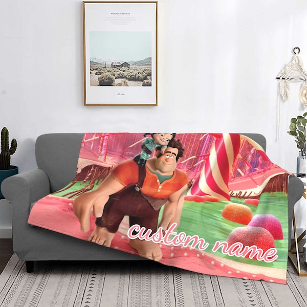 Custom Name Blanket Disney Wreck-it Ralph Tapestry Personalized Blankets Birthday Gift Customized DIY