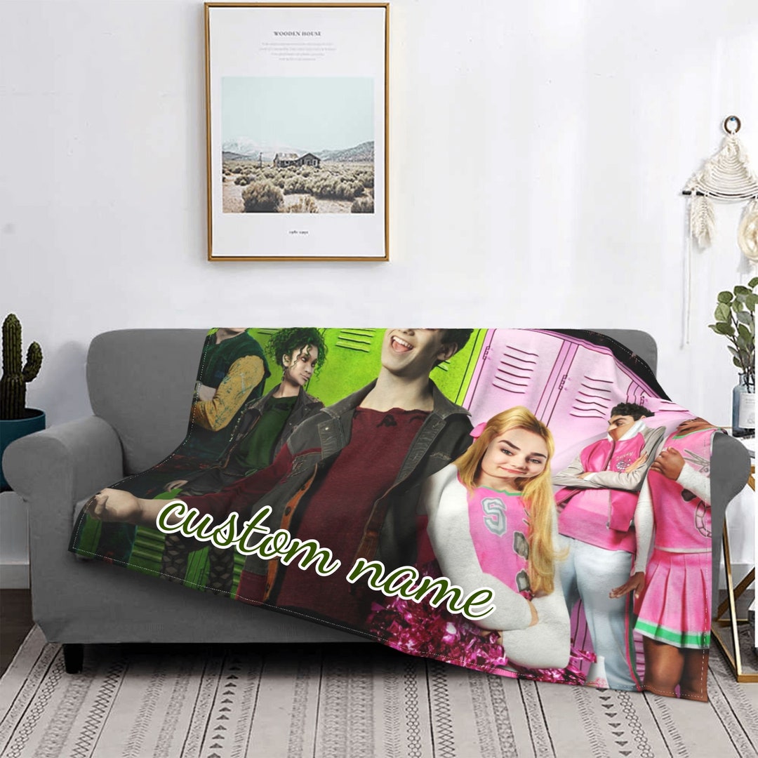 Custom Name Blanket Disney Zombies Tapestry Personalized Blankets Birthday Gift Customized DIY