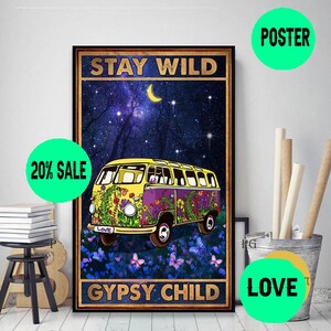 Póster de decoración de arte de niño gitano salvaje y hippie