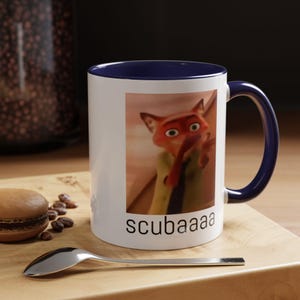 Scuba meme Accent Coffee Mug (11oz), Funny Nick Wilde Zootopia Meme image 4