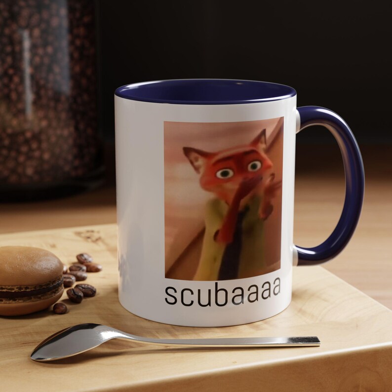 Scuba meme Accent Coffee Mug (11oz), Funny Nick Wilde Zootopia Meme image 4