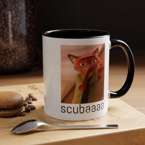 Scuba meme Accent Coffee Mug (11oz), Funny Nick Wilde Zootopia Meme image 5
