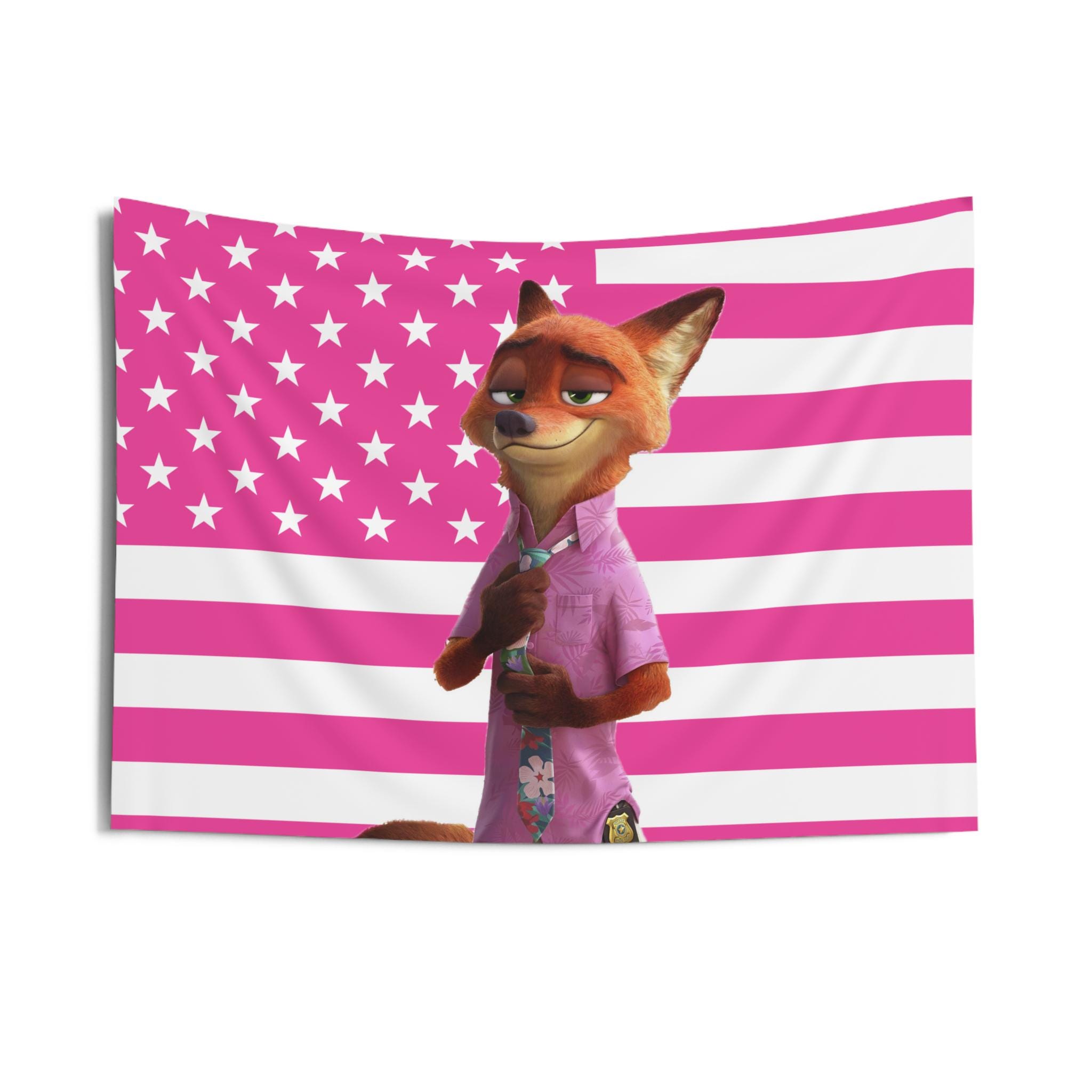 Nick Wilde Flag, Nick Wilde Indoor Wall Tapestries, Nick Wilde