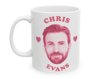 Chris Evans Pink heart mug, Chris Evans Mug