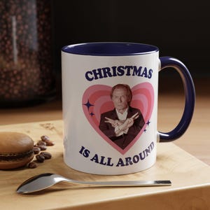 Julen är överallt Accent kaffemugg (340 g), färgglad Billy Mack mugg, Bill Nighy Love Actually mugg