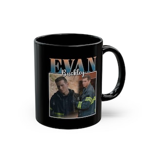 Evan Buckley mug, Evan Buckley vintage mug, Evan Buckley bootleg Black Mug (11oz, 15oz)