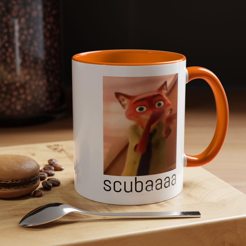 Scuba meme Accent Coffee Mug (11oz), Funny Nick Wilde Zootopia Meme image 2