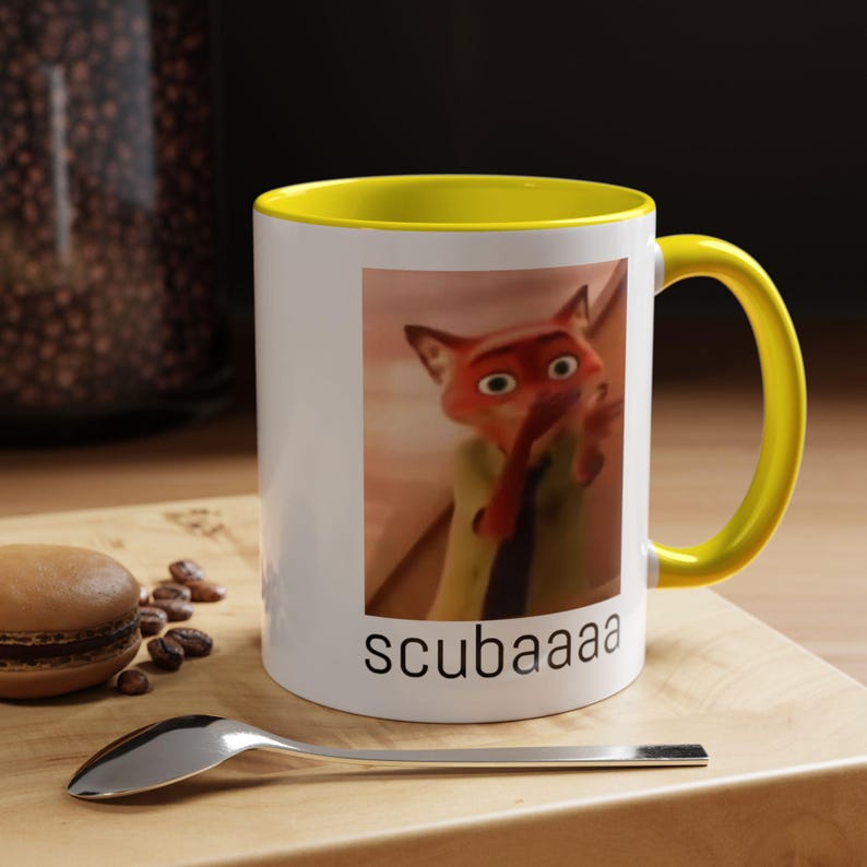 Scuba meme Accent Coffee Mug (11oz), Funny Nick Wilde Zootopia Meme image 8