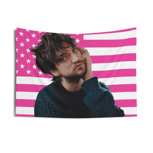 Richard Harmon Indoor Wall Tapestries, Richard Harmon Pink Flag