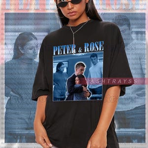 Peter and Rose vintage design tee, Luciane Buchanan as Rose Larkin Sweatshirt, Gabriel Basso as Peter t-shirt