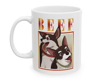 Ceramiczny kubek Retro Beef (Dispatch), (11 uncji, 15 uncji), kubek Beef Dog Dispatch Game