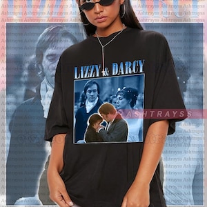 Lizzy & Darcy vintage retro Tee, Elizabeth Bennet and Mr. Fitzwilliam Darcy sweatshirt, Matthew Macfadyen - Mr. Darcy Graphic T-shirts