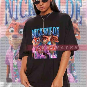 Nick Wilde vintage bootleg-skjorta, Tröja, Nick Wilde Zootropia-tröja, Sweatshirt bild 2