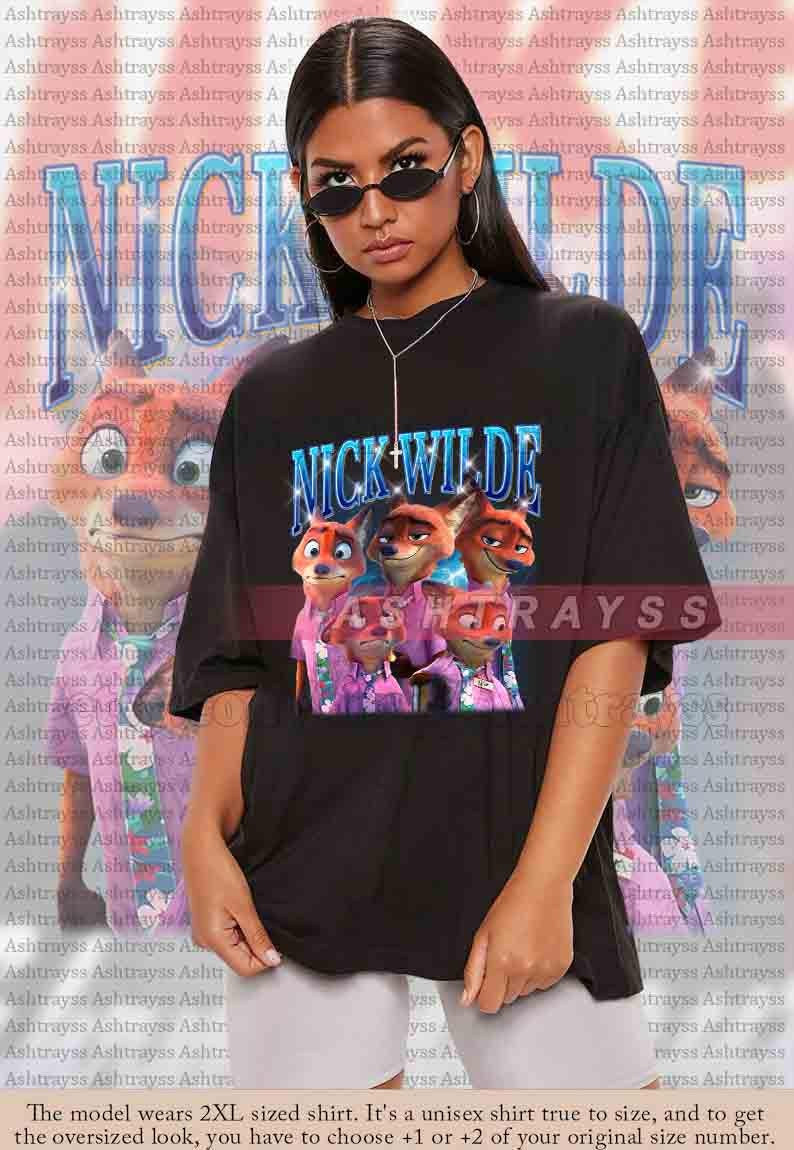 Nick Wilde vintage bootleg-skjorta, Tröja, Nick Wilde Zootropia-tröja, Sweatshirt bild 2