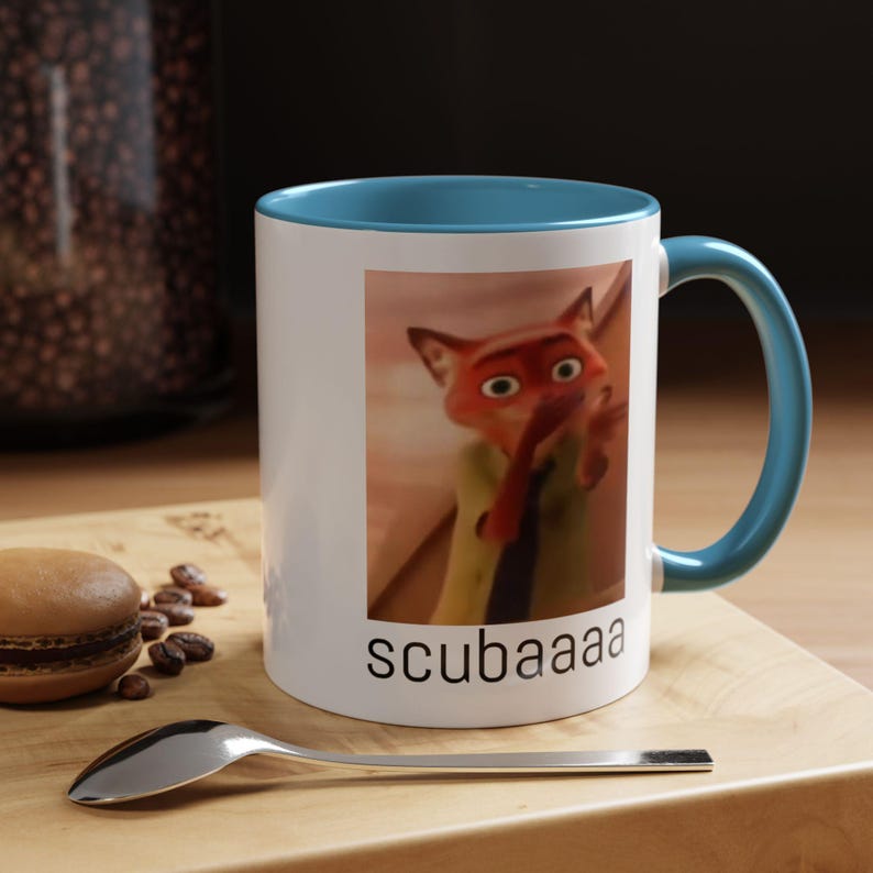 Scuba meme Accent Coffee Mug (11oz), Funny Nick Wilde Zootopia Meme image 7