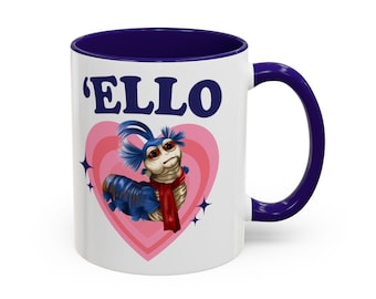 Ello Worm | Labyrinth | accent mug, Labyrinth worm "'Ello" colorful mug, Ello Worm mug