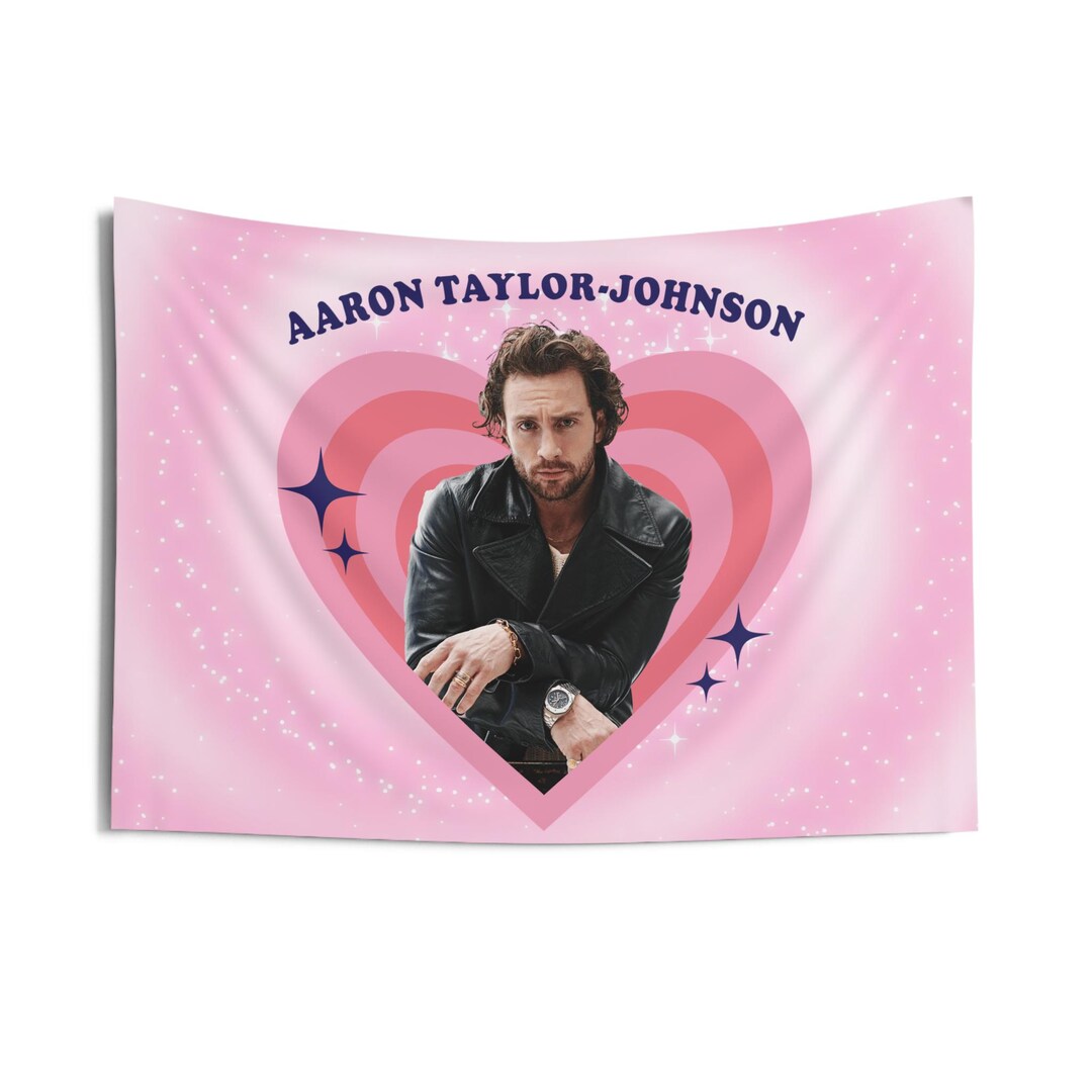 Aaron Taylor-johnson Retro Heart Flag, Aaron Taylor-johnson Indoor Wall ...