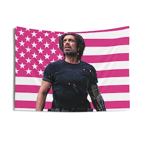 Tapices de pared para interiores Bucky, bandera rosa de Sebastian Stan