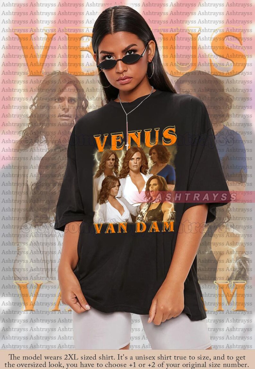 ヴィーナス・ヴァン・ダム役のウォルトン・ゴギンズ、ウォルトン・ゴギンズのヴィンテージ海賊版Tシャツ・スウェットシャツ - Etsy 日本, image size:1080x1564