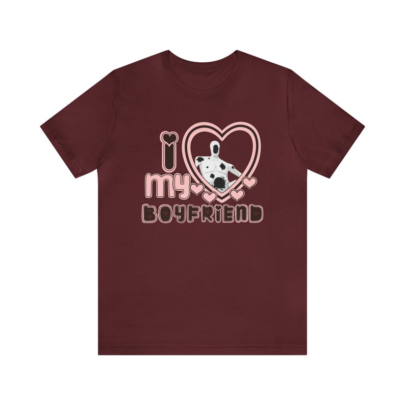 The Spot I love my boyfriend tee, Jonathan Ohnn Spot Spider-Man: Across the Spider-Verse Tee Maroon