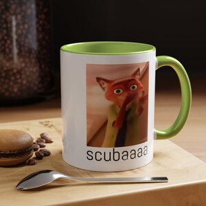 Scuba meme Accent Coffee Mug (11oz), Funny Nick Wilde Zootopia Meme image 9