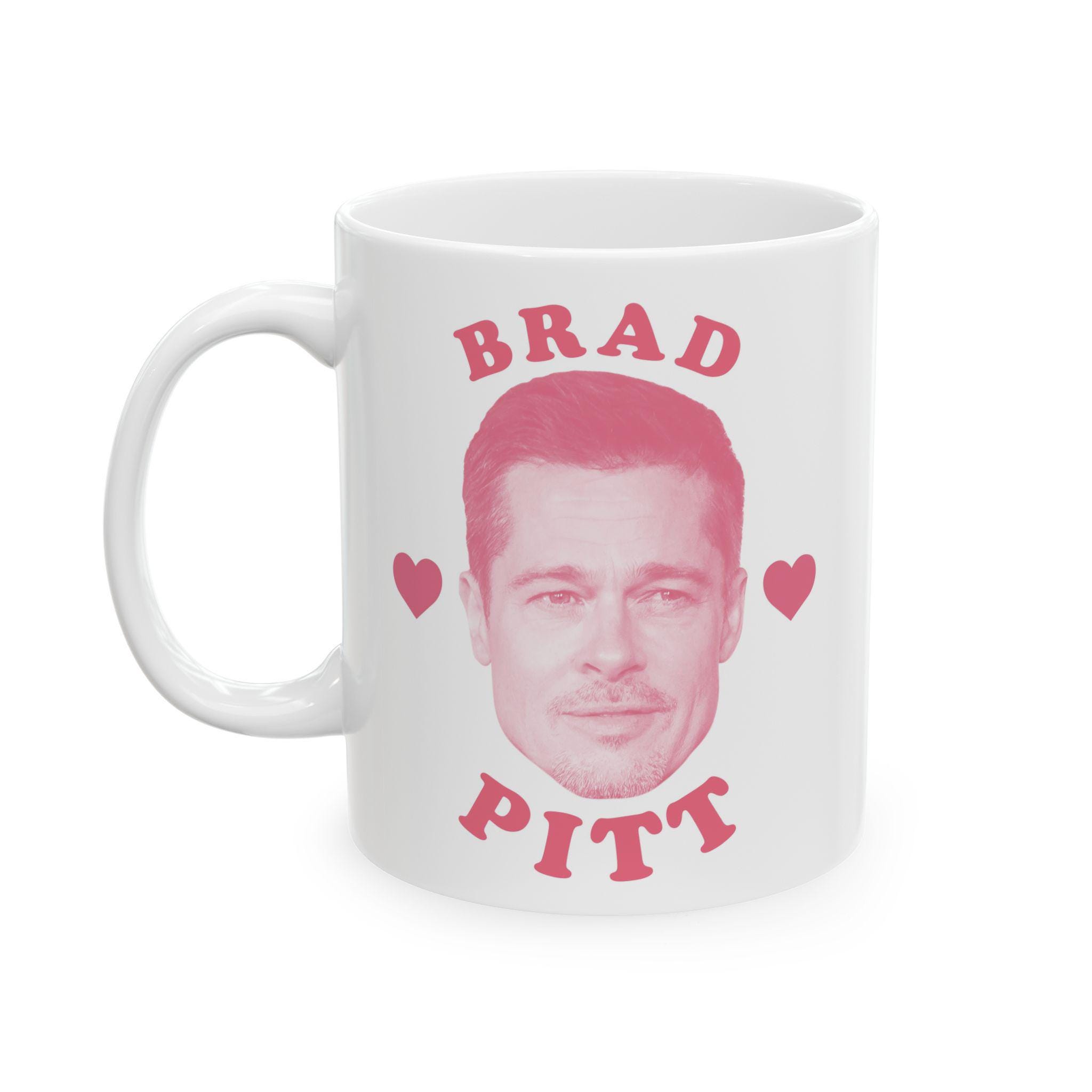 Discover Brad Pitt Pink Heart Ceramic Mug 11oz 15oz Kitchen & Dining
