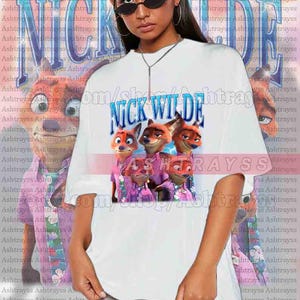 Nick Wilde vintage bootleg-skjorta, Tröja, Nick Wilde Zootropia-tröja, Sweatshirt bild 1
