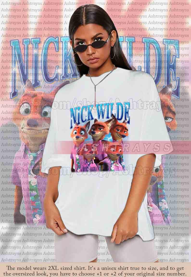 Nick Wilde vintage bootleg-skjorta, Tröja, Nick Wilde Zootropia-tröja, Sweatshirt bild 1