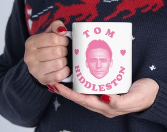 Tom Hiddleston Pink Heart Ceramic Mug, (11oz, 15oz), Tom Hiddleston mug