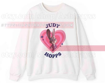 Judy Hopps retro heart shirt, Judy Hopps Zootopia sweatshirt