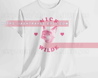 Nick Wilde pink heart shirt, Sweater, Nick Wilde Zootopia Tee, Sweatshirt